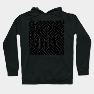 Black and white type typography block geometry Hoodie